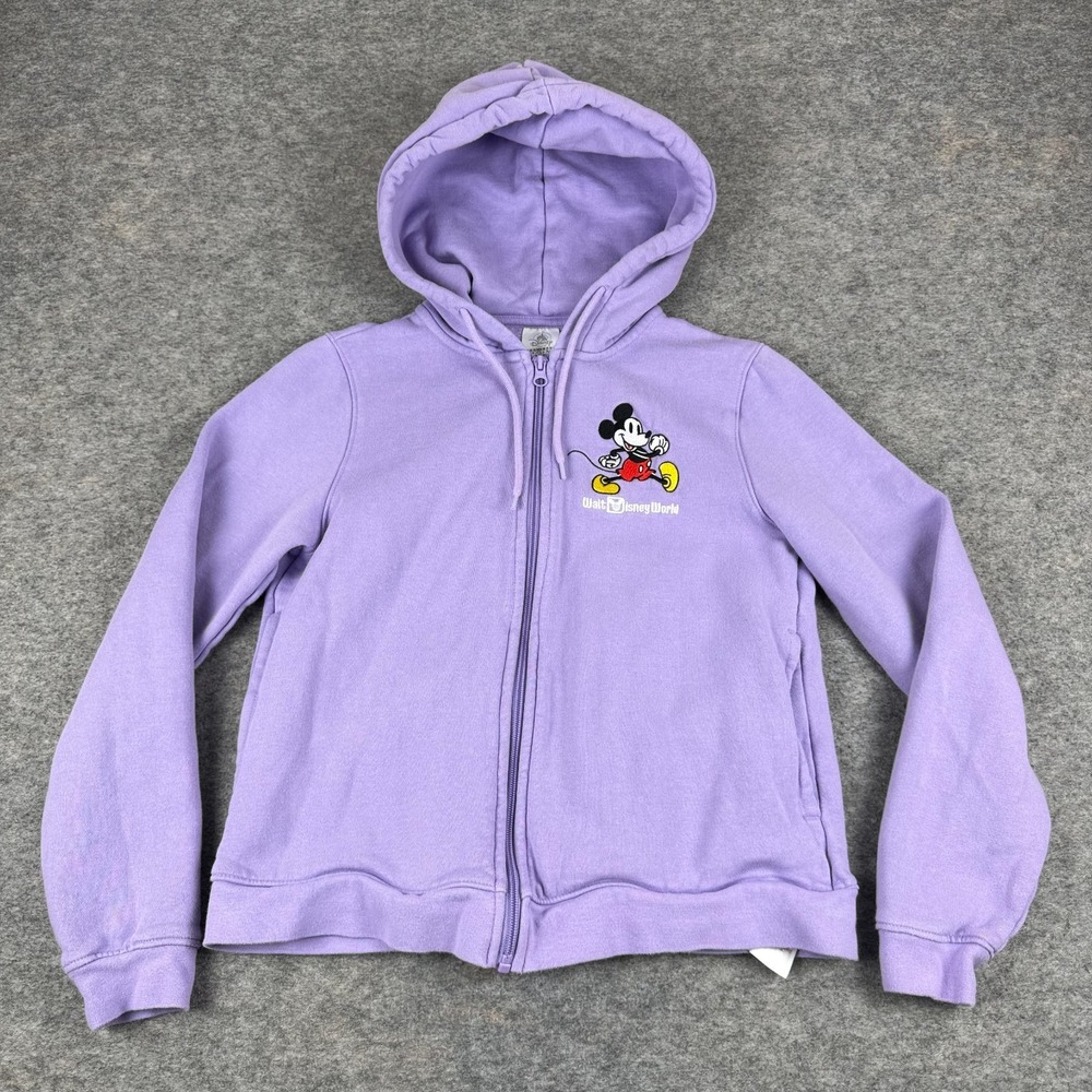 Disney Parks Walt Disney World Full Zip Hoodie Pullover Purple Womens XS